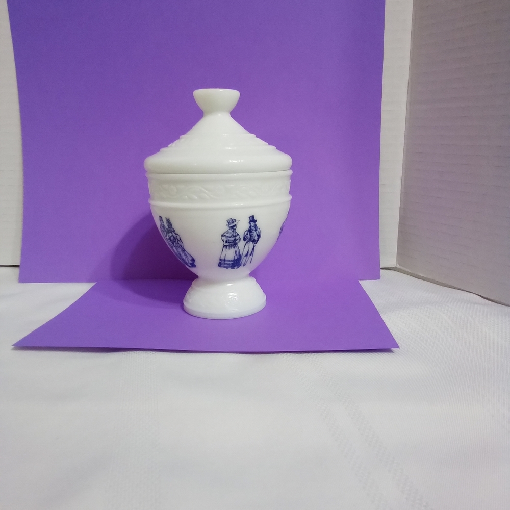 Belgium Milk Glass Apothecary/Candy dish